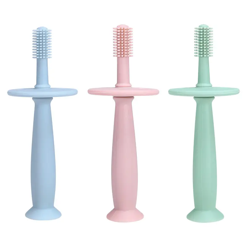 BPA Free Soft Silicone Baby Toothbrush 360 Degree Children Baby Silicone Toothbrush Teethers