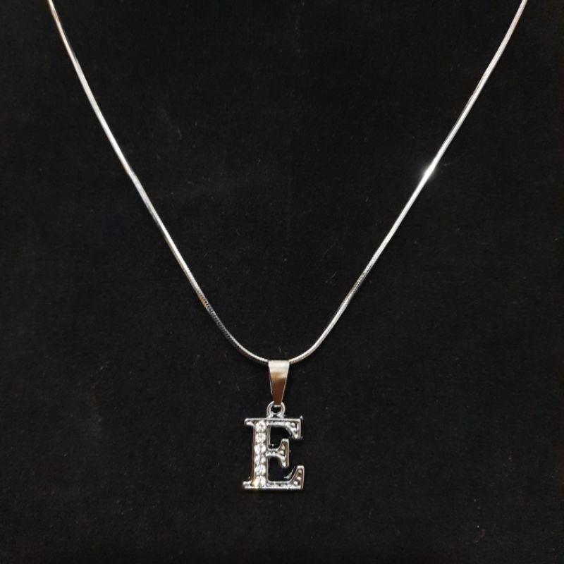 (COD)Kalung Nama Titanium Anti Karat/Anti Gatal/Kalung Wanita Rhodium Inisial Nama A sampai Z 2
