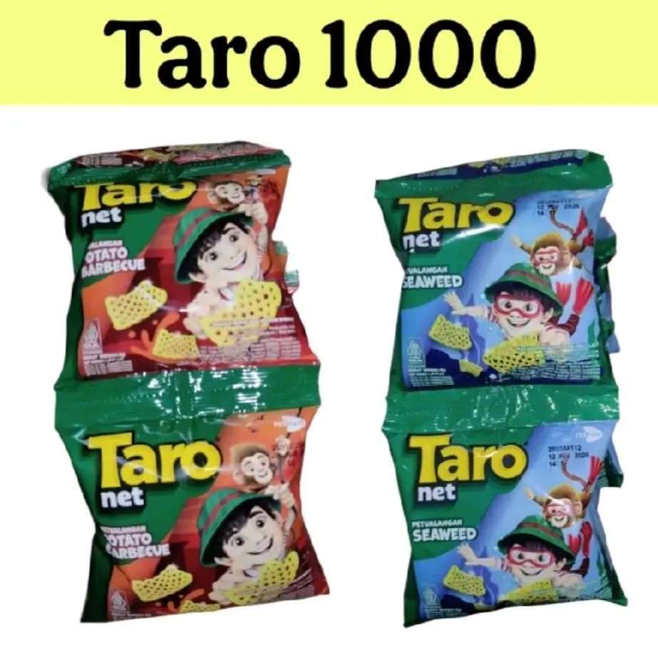 Taro Net - Kripik Kentang BBQ & Rumput Laut - 1000 Gram - Snack Lezat untuk Semua Usia