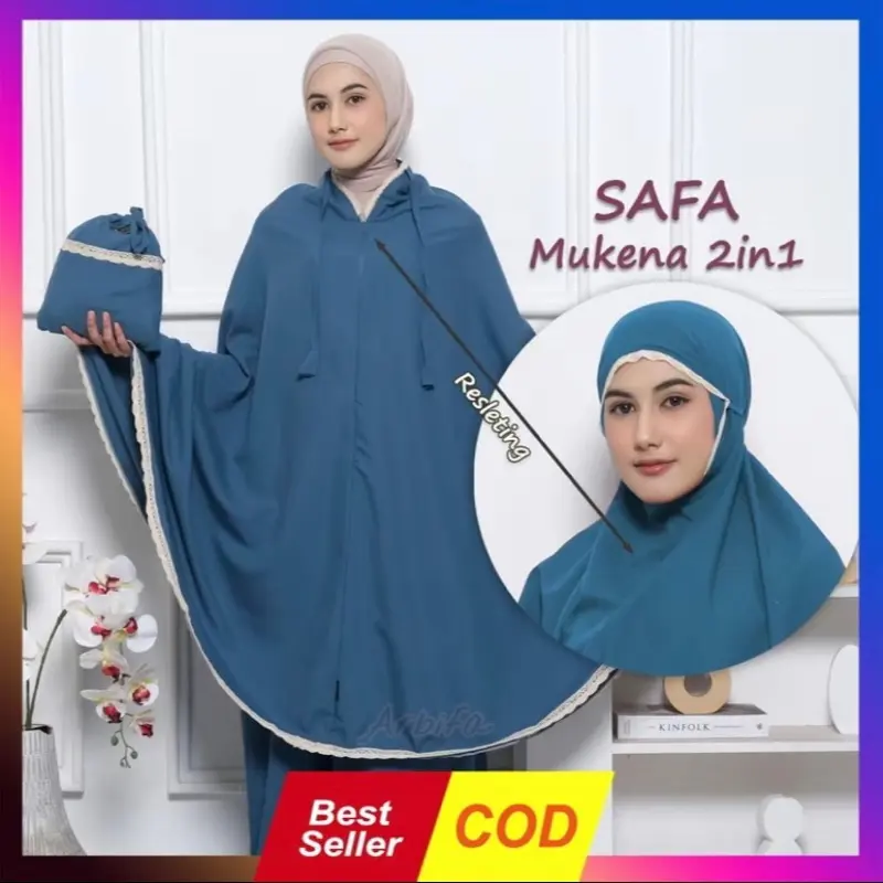 Mukena Travel 2 in 1 dewasa mukenah travelling katun mikro tas amplop Atasan Cantik Lembut Panjang grosir