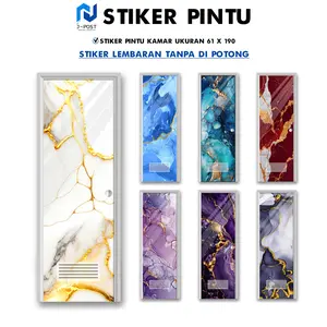 Stiker Pintu Kamar Mandi Toilet dan Stiker Pintu Kamar Stiker Pintu Anti Air Mudah Dipasang Motif Marble