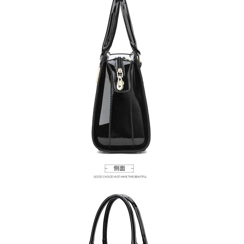 Product Introduction of Fashionable Bright Leather Handbag 2024 Women's New Large Capacity Crocodile Pattern Single Shoulder Crossbody Bag 14