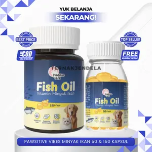 PAWSITIVE VIBES FISH OIL 50, 100 & 150 CAPS - Minyak Ikan Perawatan Kulit Dan Bulu Kucing & Anjing