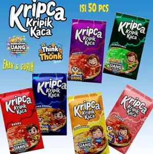 KRIPIK KACA KARAKTER ISI 50 MIX VARIAN RANDOM ECER 1000 TERMURAH