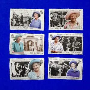 Prangko tema THE QUEEN MOTHER'S CENTURY dari 6 Negara : Cayman Islands, Bahamas, ST. Helena, Tristan Da Cunha, South Georgia & South Sandwich Islands, Falkand Islands (6v)