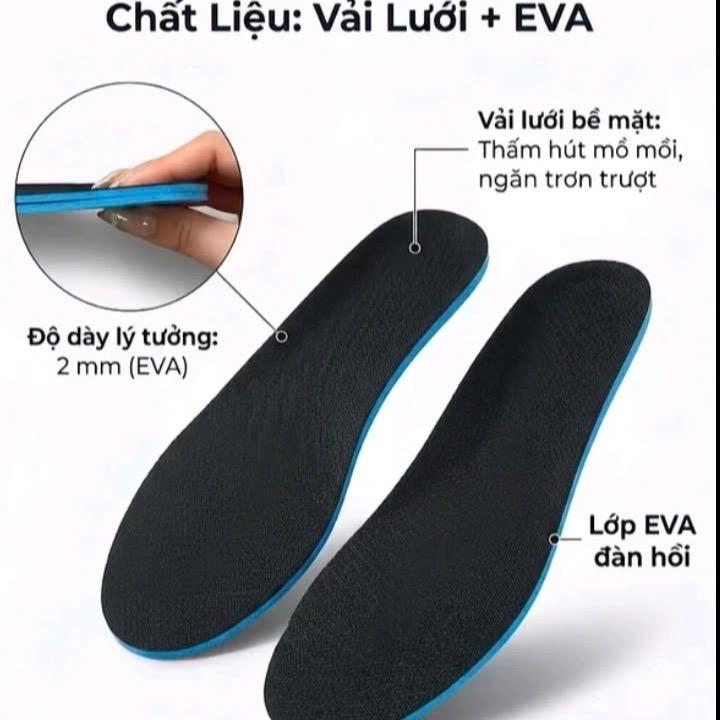Lót giày EVA 2 màu trắng- đen , dày 3mm Dầy dặn,thoáng khí-thấm hút mồ hôi-êm chân cho các loại giầy sneaker & giầy thể thao-giầy Da