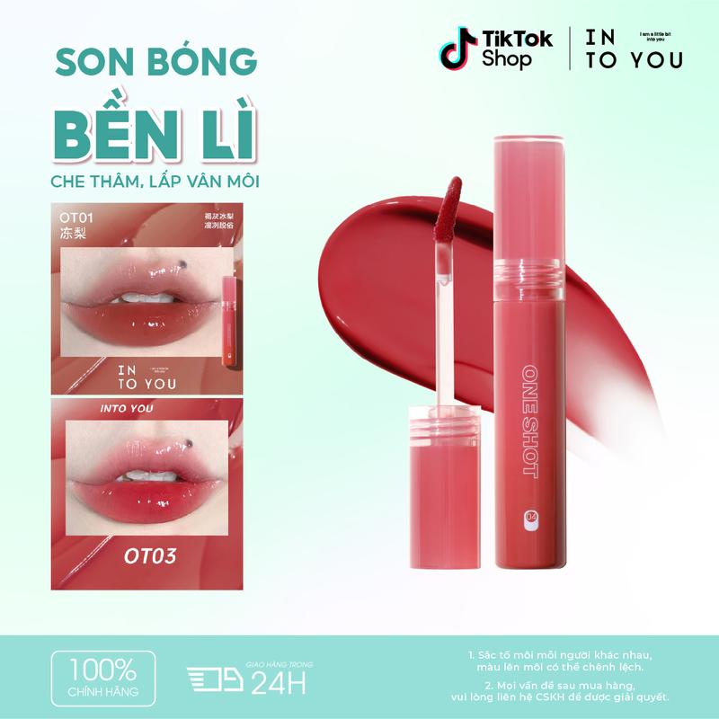   VÀO LIVES TẶNG QUÀ  Son Bóng Mở Nắp INTO YOU Hiệu Ứng Bóng Gương Môi Căng Mọng Bền Màu Lâu Trôi OT 2.2g 