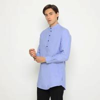 Gambar [NAFAZOL] Kurta Pria Atasan Pria Dewasa Kurta Polos Lengan Panjang 3129 - Soft Blue 3129, M dari NFZ WEAR Kota Administrasi Jakarta Barat 4 Tokopedia