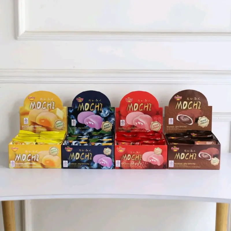 MOCHI CONLEY 1 Box 12 PCS - Makanan Camilan Premium Kenyal Lembut Snack - Rasa Stroberi Cokelat - Mangga & Blueberry - Bahan Alami Berkualitas 2