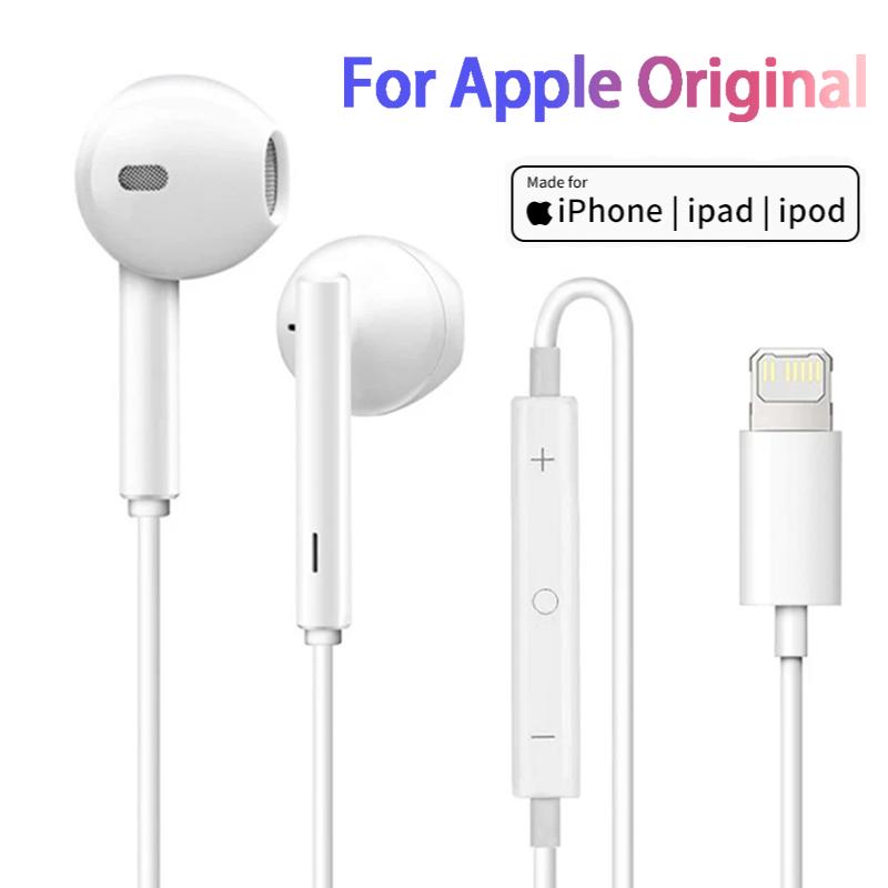  Tai nghe Apple Original dành cho iPhone 14 13 12 11 Pro Max tai nghe mini Lightning X XS  XR 8 7 Plus SE tai nghe Bluetooth có dây Nhét Tai Nghe Nhạc 