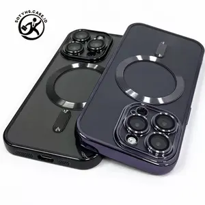 Case Magsafe Electroplating Metalic IPH 11 12 13 14 15 16 16E 17 PRO MAX 14+ 15+ 16+ PLUS AIR LENS GUARD PROTECTOR FULL COVER Softcase