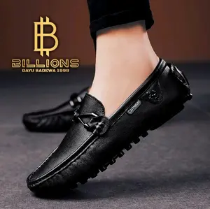 Sepatu Pria Kulit Pantofel Moccasin Casual Kerja Kantor Formal Slip On Santai Keren Hitam dan Coklat