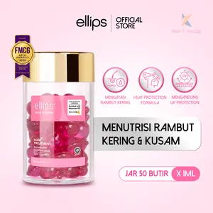 Ellips Hair Vitamin Moroccan Oil Hair Treatment Jar 50 Butir | Vitamin Rambut untuk Perawatan Rambut Rusak, Kering dan Bercabang