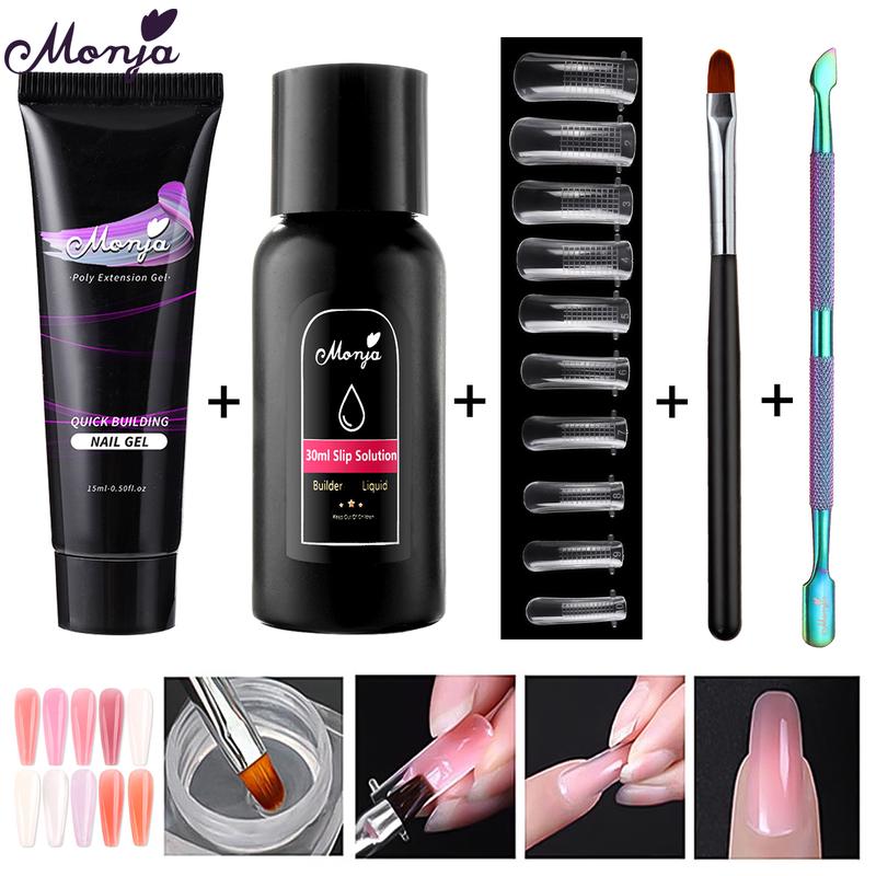 Bộ Gel Xây Dựng UV Nghệ Thuật Làm Móng, Monja, 5 Cái / Bộ, Làm Móng Nối Nhanh, Cọ Nối Ngón Tay Chất Lỏng Synovial, Hình Tượng Đầu Móng Tay Kiểu Pháp, Bộ Dụng Cụ Làm Móng Nghệ Thuật Tự Làm 8