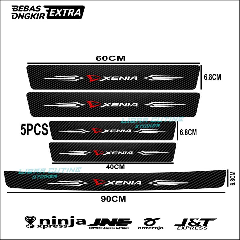 stciker pelindung pijakan kaki carbon 3d mobil daihatsu xenia unevesal semua mobil daihatsu xenia bias cod 3