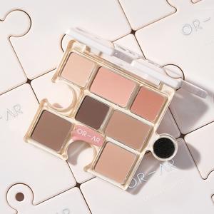 OR-AR オリジナルアーティスト パズル型アイシャドウ（マット質感）4色パレット／柔軟に組み合わせ可能、日常の華やかなアイメイク用