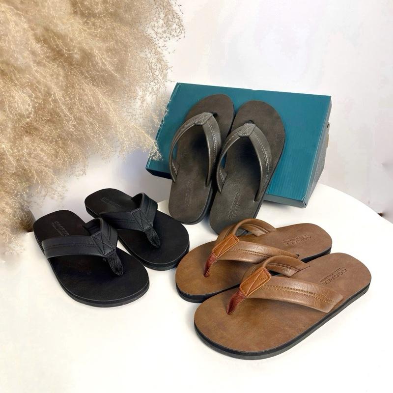 Dép Xỏ Ngón Da Cao Cấp Mềm Mại,Đế Cao Su Nguyên Khối Chống Trơn Trượt,Sản Phẩm Được Bảo Hành Đổi Trả chốngthấm nam