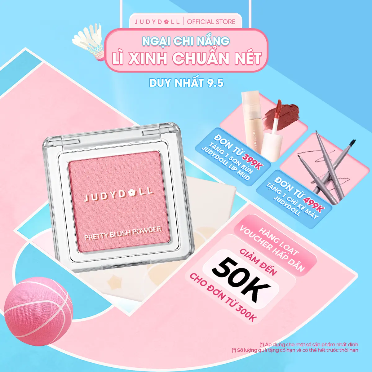 JUDYDOLL Phấn má hồng Judydoll Pretty Blush Powder Chất mịn Tự Nhiên Đa dạng màu hot 2g