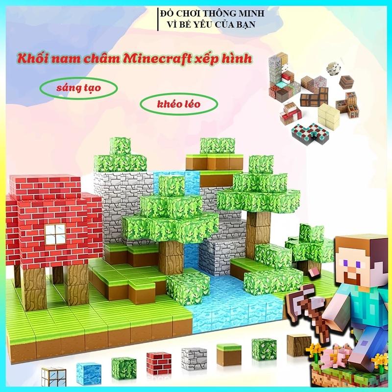 COMBO 「MUA 50 TẶNG 50 + 5 NHÂN VẬT」 KHỐI NAM CHÂM TI TINH MINECRAFT 2CM BA MÀU SẮC (TẶNG NHÂN VẬT) CHƠI LẮP RÁP + KHỐI XÂY DỰNG THÔNG MINH CHO BÉ