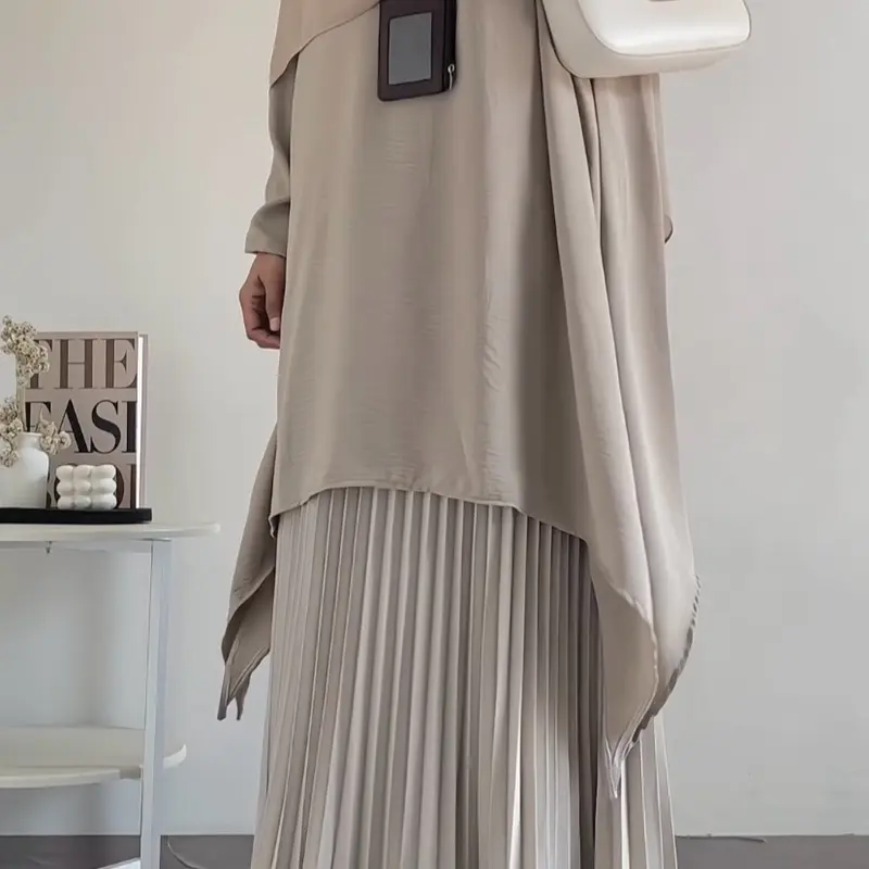 Haura Tunik By Safalunaku Midi Dress Simple Elegant Malaysian Look Crinkle Premium Muslim Wanita Gamis Airflow Atasan 4