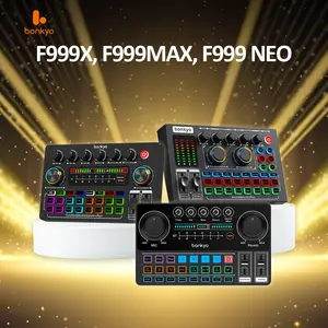 Bonkyo Soundcard F999 NEO & F999X & F999MAX: Kartu Suara Profesional dengan Output Multi-Saluran & Chip DSP Canggih Kompatibel dengan Ponsel Komputer Mixer dan Perangkat Audio Lainnya - Laptop