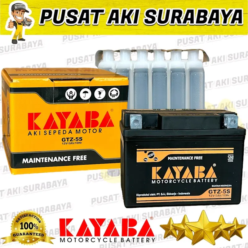 TERMURAH ACCU KAYABA GTZ5S MF MOTOR ADDRESS ARASHI HAYATE NEX RGV 250 SKYWAVE SKYDRIVE MTZ5S YTZ5S YTZ4V DTZ5S 2