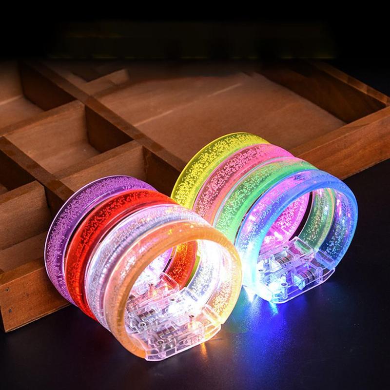 Vòng Tay Đèn LED Nhấp Nháy Cho Bữa Tiệc, Màu Ngẫu Nhiên, Vòng Tay Buổi Hòa Nhạc Phát Sáng Tối, Thanh Nhiều Màu A7Q9 4