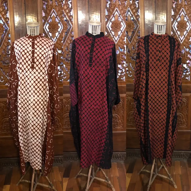 Lila dress kaftan rayon batik pali dian pelangi official Pekalongan busui all size kancing depan 0