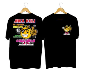 KAOS jiwa kuli di larang meriang ATASAN OBLONG COWOK DEWASA LENGAN PENDEK DISTRO DEPAN BELAKANG KEREN AD-947 Lembut Panjang Pria Baju Tangan Polos Hitam Santai Kata Bulat Motif