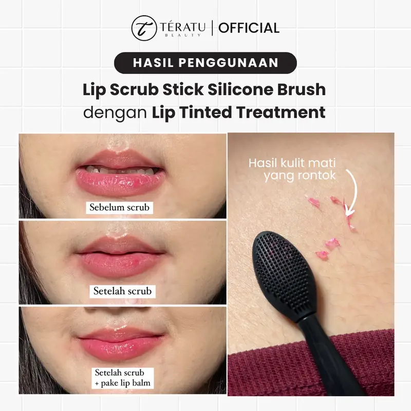 TERATU BEAUTY Lip Scrub Stick Silicone Brush (Scrub Bibir Kering Praktis Reuseable dan Tahan Lama) 4