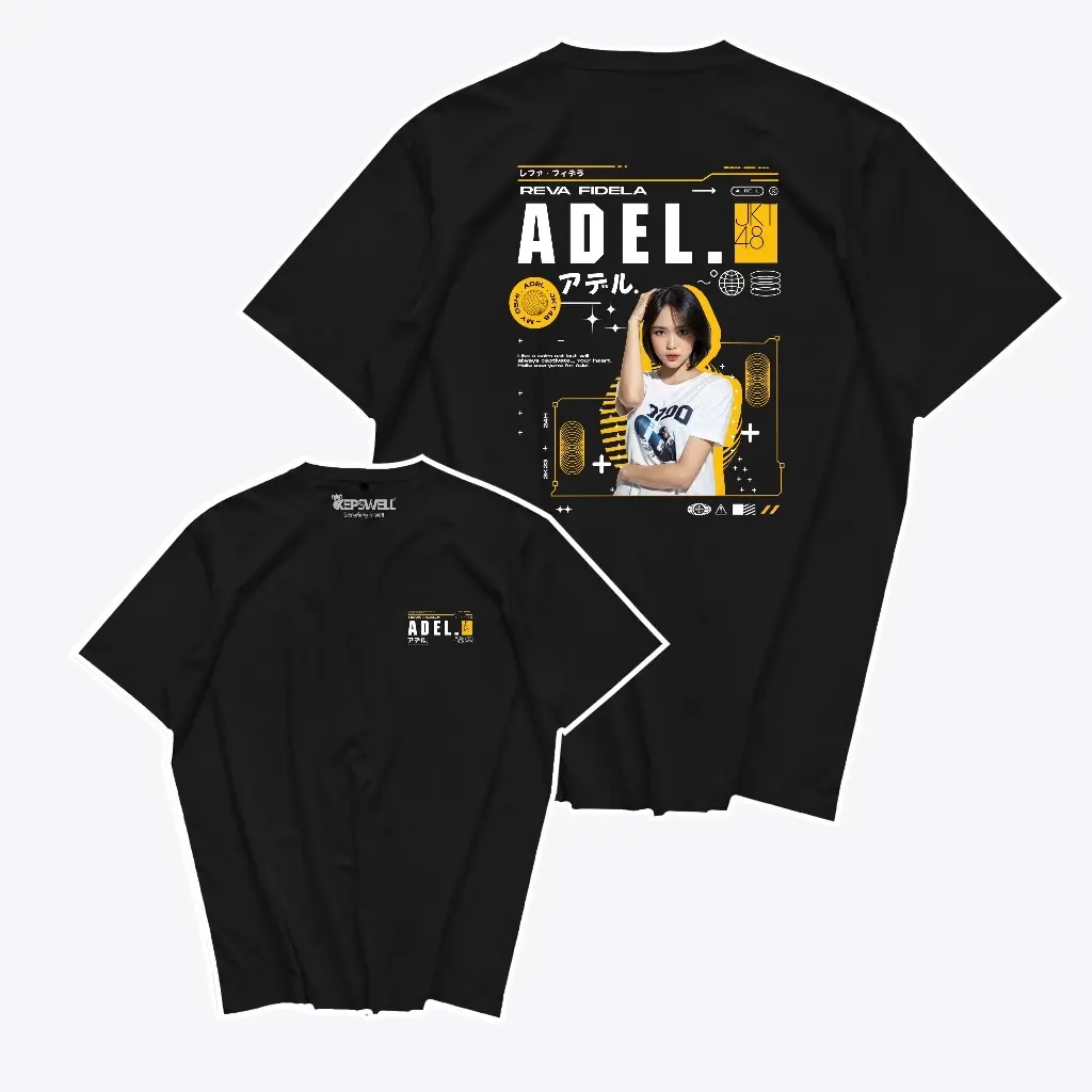 Kaos My Oshi Adel JKT48 - Baju Streetwear - T-Shirt Viral Combed 30s Pria Unisex