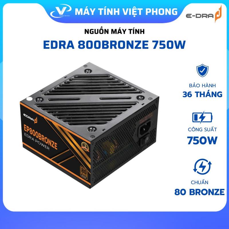 NGUỒN MÁY TÍNH EDRA EP800BRONZE 750W BẢO HÀNH 36 THÁNG