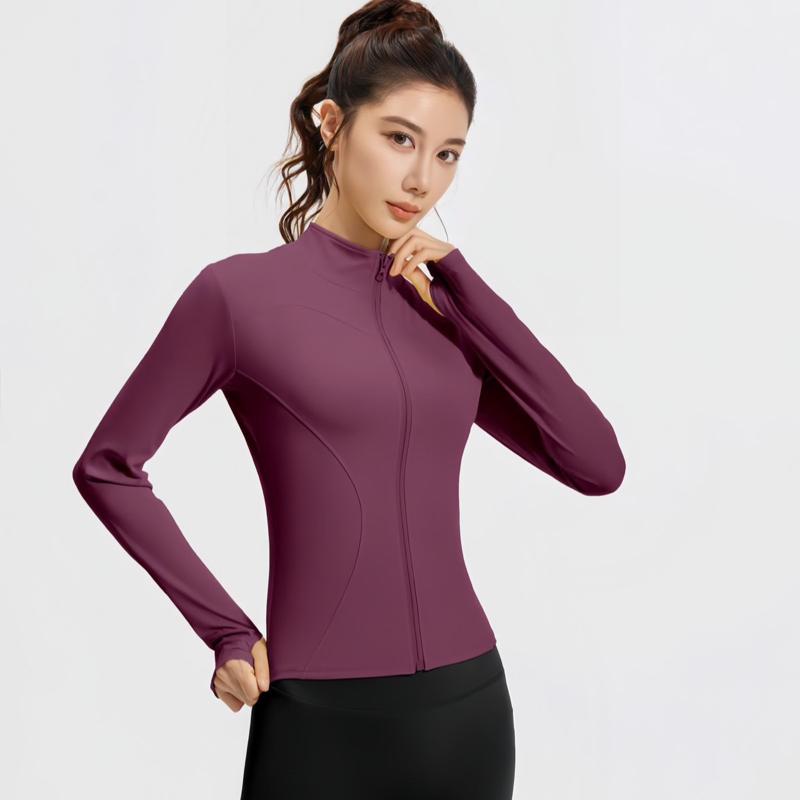 Áo khoác ÔM body nữ tập gym, yoga chống nắng, chống UV chất dệt kim lạnh thoáng khí co dãn 4 chiều hàng chuẩn QC LOẠI 1