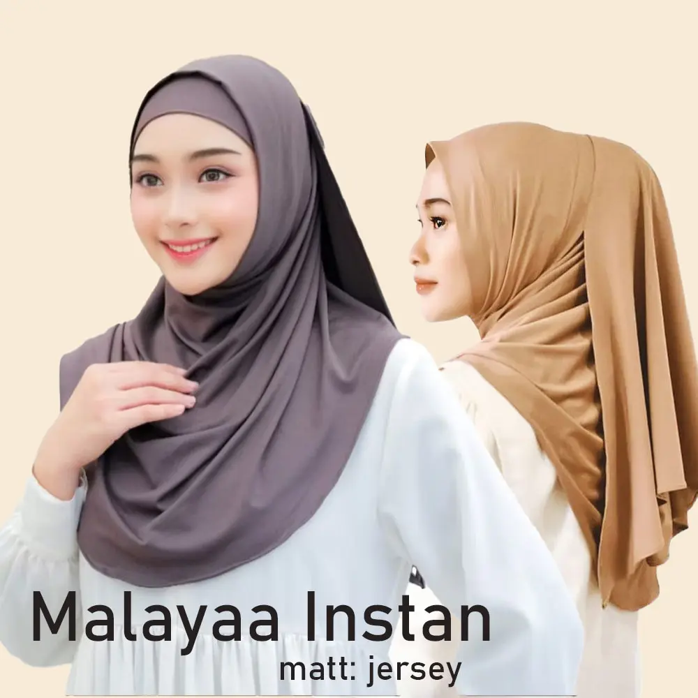 HIJAB MALAYA INSTAN JERSEY PASMINA QAHIRA OVAL INSTAN Bergo malay