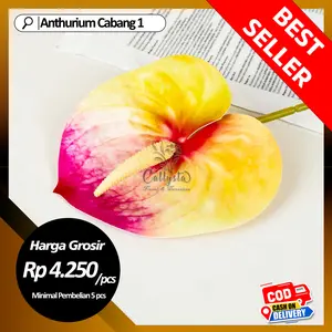 COD BUNGA ANTHURIUM KUPING GAJAH JUMBO PREMIUM LATEX X1 HIASAN DEKORASI RUMAH & RUANG TAMU IMPORT