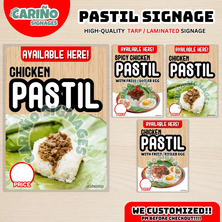 Laminated - Pastil Signage | Chicken Pastil Signage | Laminated Signage ...