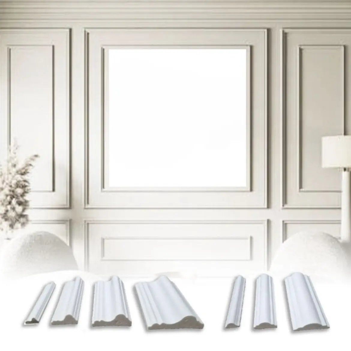 Lis Profil Wall Moulding /Molding Bahan PVC Anti Rayap Anti Air Minimalis Hiasan Dekorasi Dinding