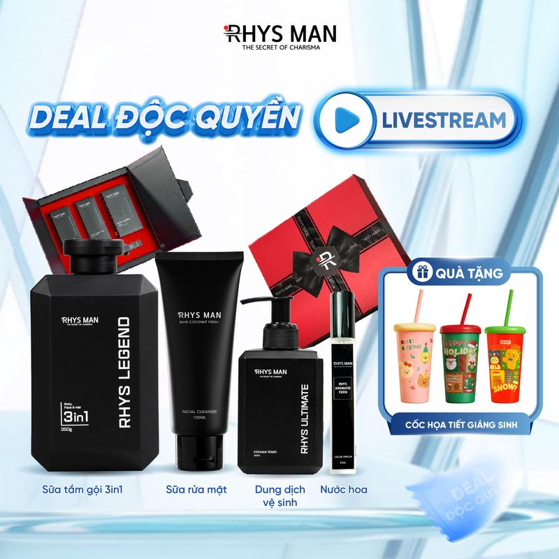DEAL ĐỘC QUYỀN LIVESTREAM Box Yêu: Sữa tắm gội 3in1 350ml & Dung dịch vệ sinh 120ml & Sữa rửa mặt 100ml tặng kèm Sáp thơm + Thiệp sang trọng