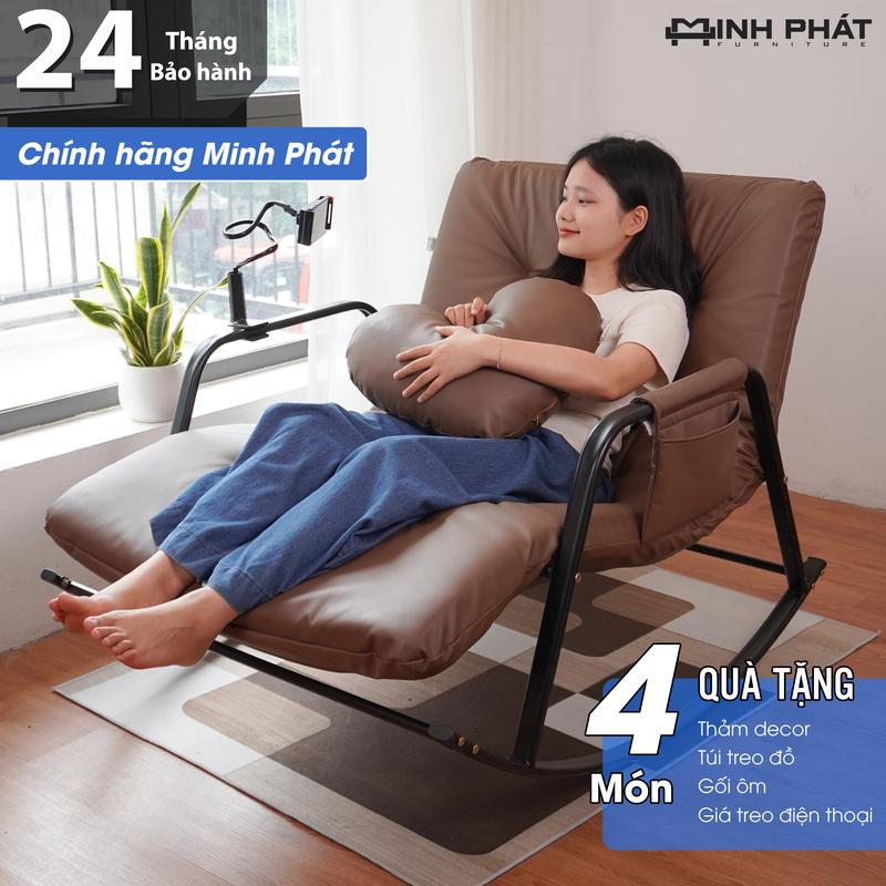 Ghế bập bênh thư giãn Minh Phát điều chỉnh tư thế khung thép mạ kẽm sơn tĩnh điện bảo hành 24 tháng - ghế lười - ghế cho mẹ bầu - ghế bênh bênh đôi