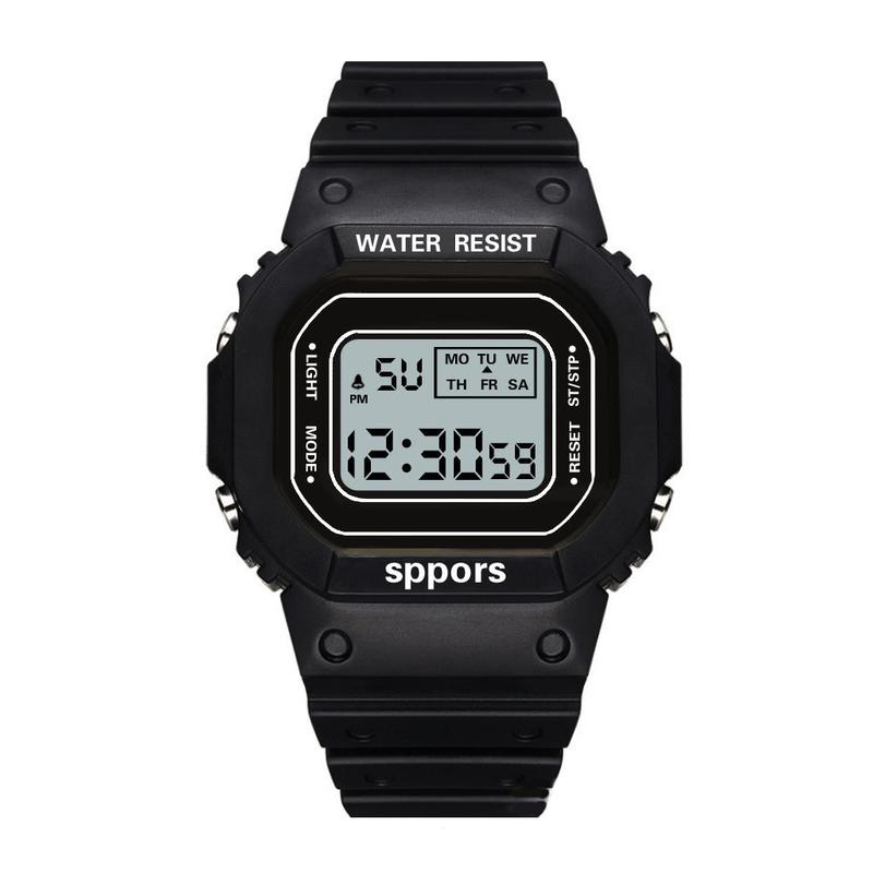 Product Introduction of Waterproof Multi-functional LED Electronic Watch Square Watch Students Youth Outdoor Sports 12