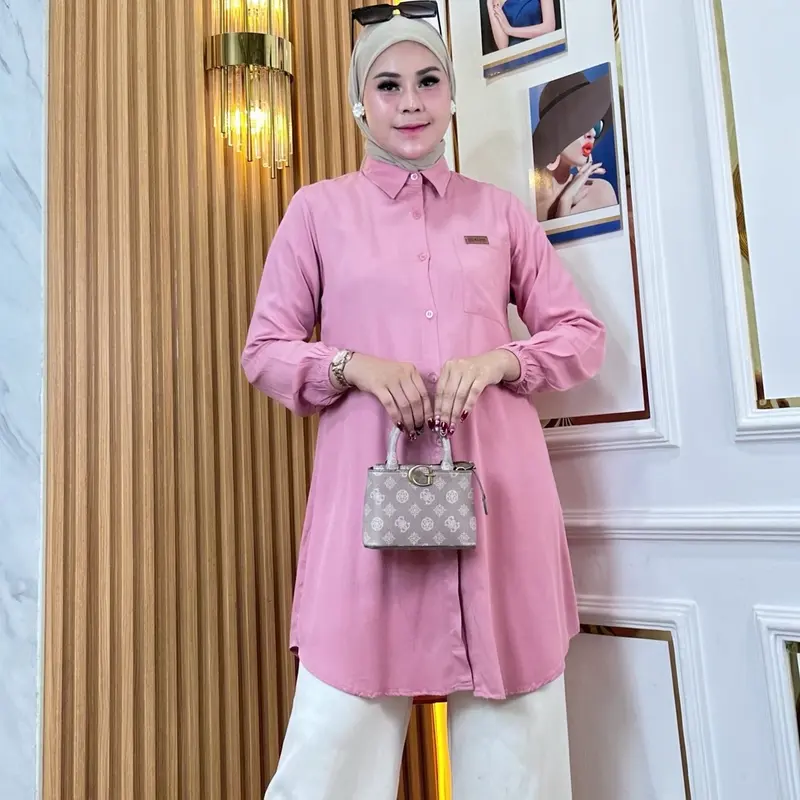 RALYN - TUNIK RAYON TWILL ATASAN POLOS STANDART DAN JUMBO LD 120 #2.08 Formal Kain raya 8