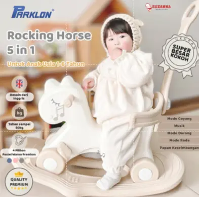 Parklon 5in1 Rocking Horse - Mainan Kuda Kudaan Anak Jungkat Jungkit
