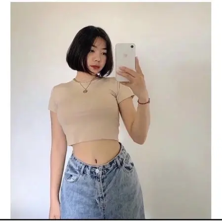 CLARES.id - NEINC CROP TOP DOUBLE LAYER 01 | Atasan Wanita Lengan Pendek Hitam 7