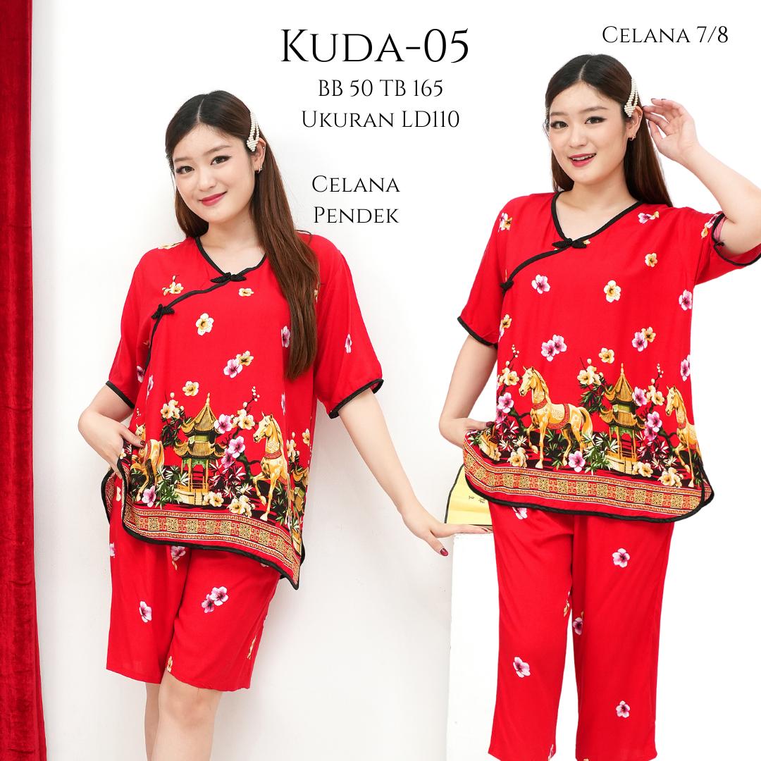 [ JIA-Motif ] Setelan Baju Tidur Imlek 2026 Kuda Merak Rayon Premium Standar Jumbo Bigsize