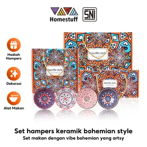 [SNI] HOMESTUFF Set Hampers Mangkok Keramik Isi 2/4/6 Gratis Box - Kado Parcel Souvenir Natal Nikahan Lebaran