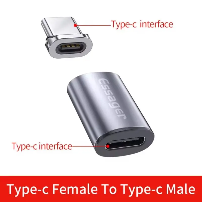 Essager Mini Magnetic Adaptor USB C 3in1 Micro Type C Lightning iPhone Adapter Converter 2.4A QC3.0 Charging Data 0