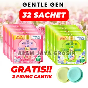 32 SACHET DETERGENT GENTLE GEN BONUS 2 PIRING CANTIK