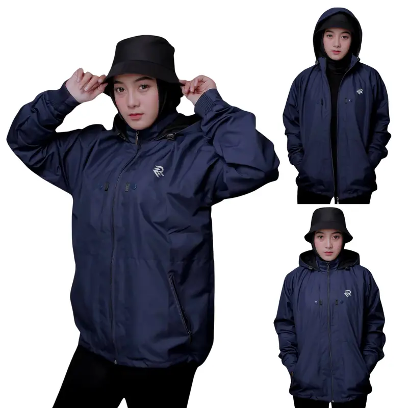 Jaket Pria Red flags Jaket Parasut Casual Adventure Wanita Simpel Bordir Taslan Premium Furing Fleece Tebal Lembut  Windbreaker Original Lokal Red Flags M L XL XXL Mustard 3