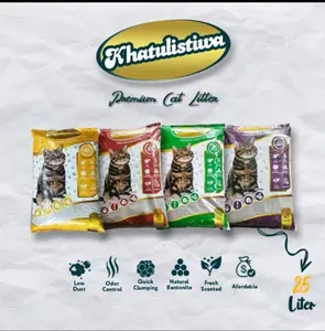 KHATULISTIWA 25 liter Pasir Gumpal  kucing termurah premium catlitter wangi apel lemon kopi lavender
