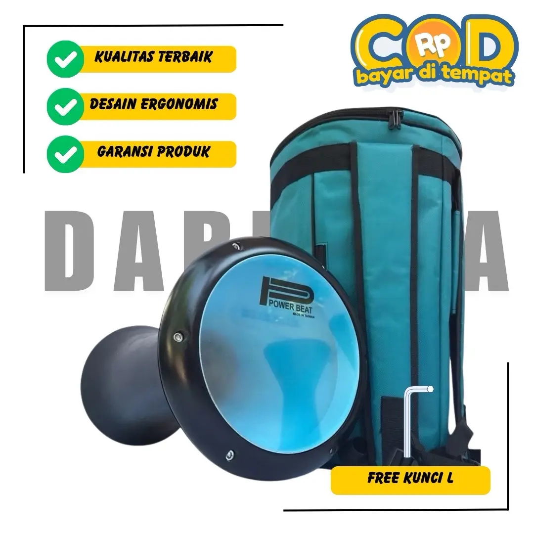 Darbuka Polos Hitam Glossy 8 Inch Tas dan Kunci L